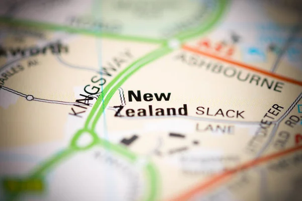 Nueva Zelanda Mapa Geográfico Del Reino Unido —  Fotos de Stock