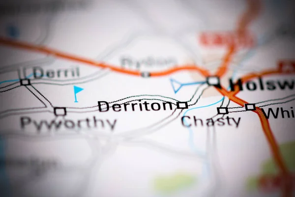 デリトン 地理地図上のイギリス — ストック写真