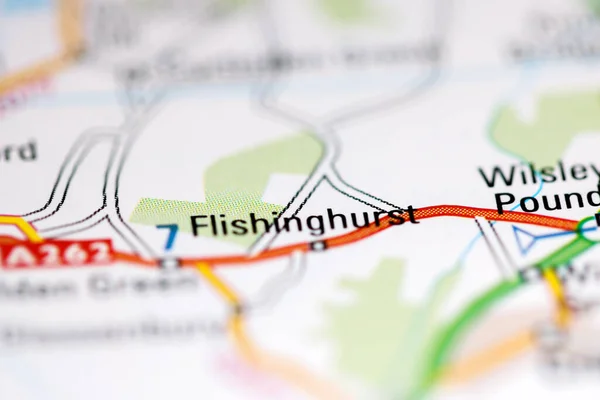 Flishinghurst Großbritannien Auf Einer Geografischen Karte — Stockfoto