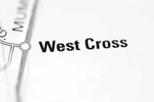 イギリスの地理地図上の西十字 — ストック写真