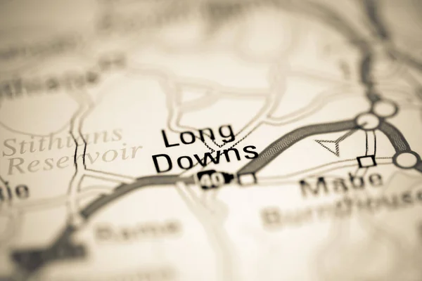 Long Downs Reino Unido Sobre Mapa Geografia — Fotografia de Stock