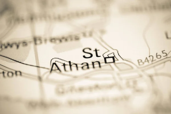 聖アタン 地理地図上のイギリス — ストック写真