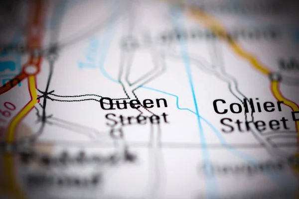 Queen Street Regno Unito Una Carta Geografica — Foto Stock