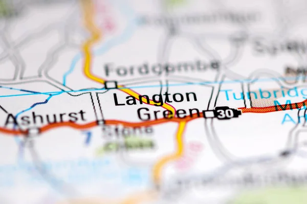 Ленгтон Грін Велика Британія Географічній Карті — стокове фото