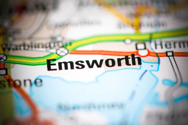 Emsworth Vagyok Egyesült Királyság Földrajzi Térképen — Stock Fotó