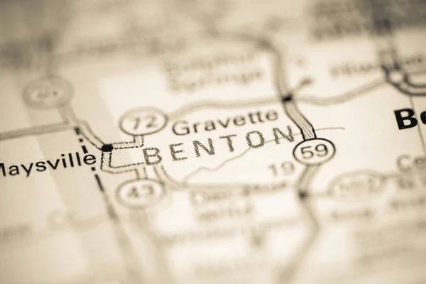 Benton Arkansas Eua Sobre Mapa Geografia — Fotografia de Stock
