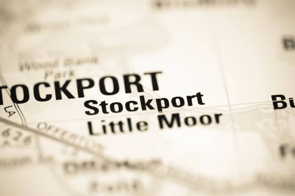 Stockport Географічній Карті Великої Британії — стокове фото