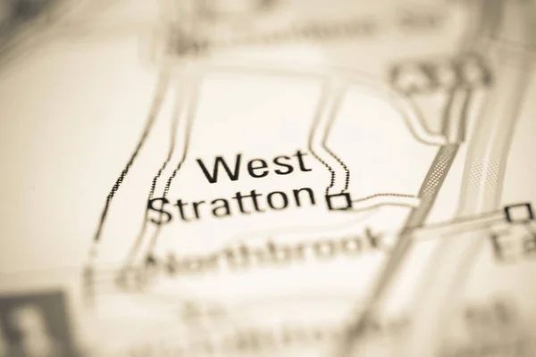 Zachodnia Stratton Zjednoczone Królestwo Mapie Geograficznej — Zdjęcie stockowe