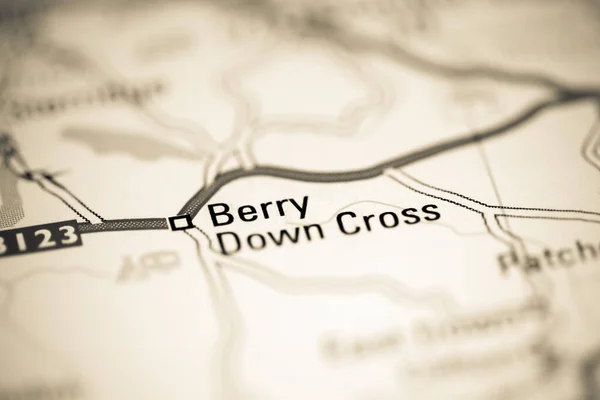 Berry Cross Reino Unido Sobre Mapa Geografia — Fotografia de Stock