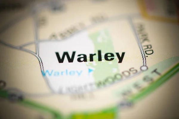 Warley Sobre Mapa Reino Unido — Fotografia de Stock