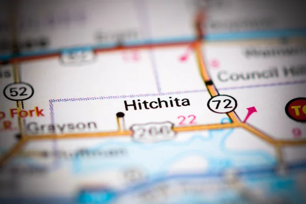 Hitchita Oklahoma Eua Sobre Mapa Geografia — Fotografia de Stock