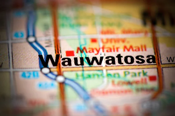 Wauwatosa Usa Földrajzi Térképén — Stock Fotó