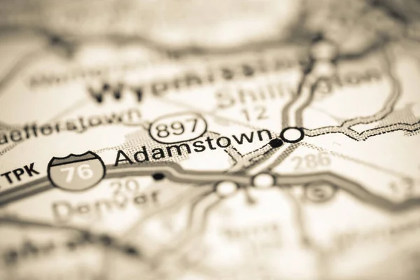 Adamstown. Pennsylvania. USA on a geography map