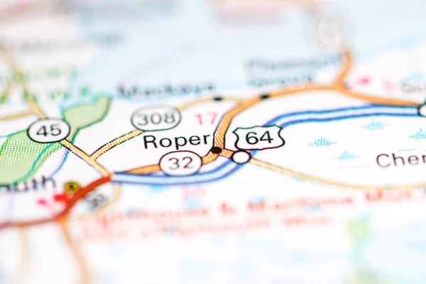 ローパー ノースカロライナ州 地理地図上のアメリカ — ストック写真
