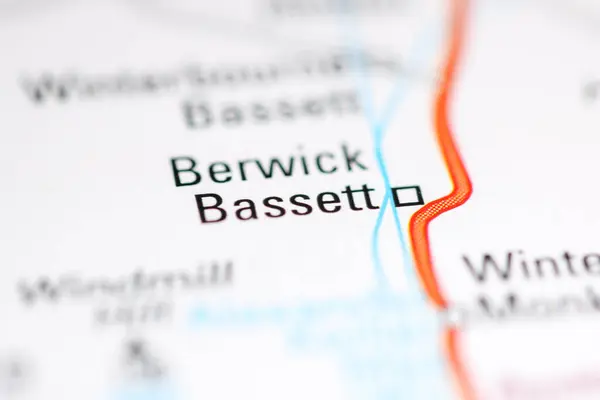 Berwick Bassett Royaume Uni Sur Une Carte Géographique — Photo