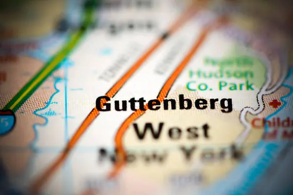 Guttemberg Mapa Geográfico Estados Unidos — Foto de Stock