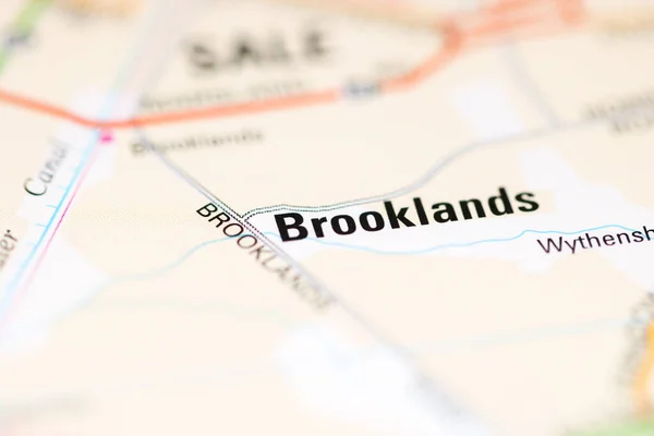 Бруклендс Географічній Карті Великої Британії — стокове фото