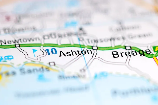 Ashton. United Kingdom on a geography map