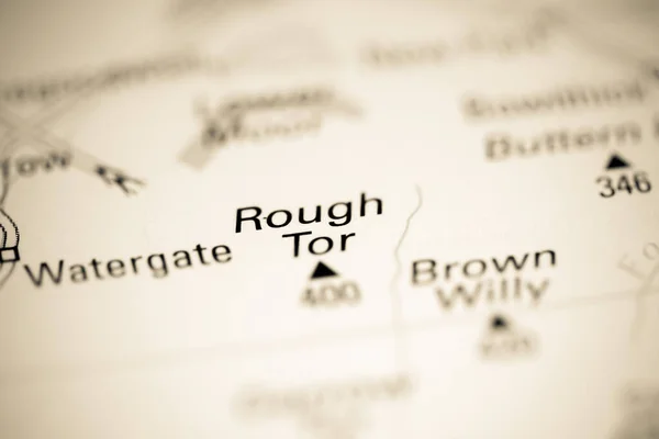 Rough Tor Reino Unido Sobre Mapa Geografia — Fotografia de Stock