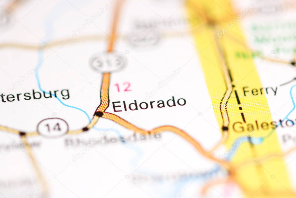 Eldorado. Maryland. USA on a geography map