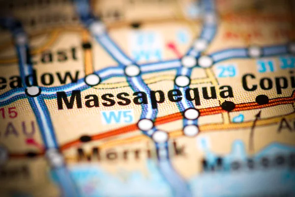 Massapequa New York Abd Coğrafya Haritasında — Stok fotoğraf