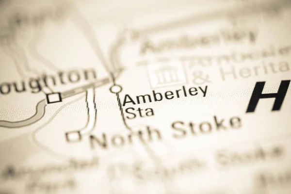 Amberley Sta Reino Unido Sobre Mapa Geografia — Fotografia de Stock