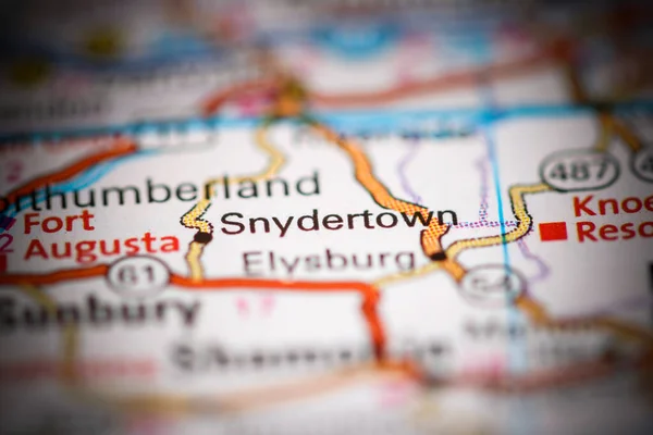 スナイダータウン ペンシルベニア州 地理地図上のアメリカ — ストック写真