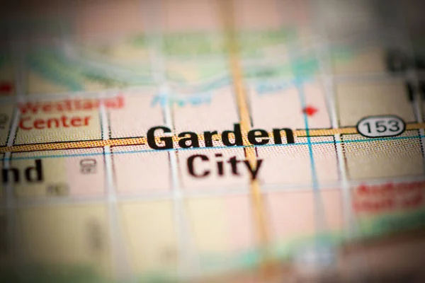 Garden City Mapa Los Estados Unidos América — Foto de Stock