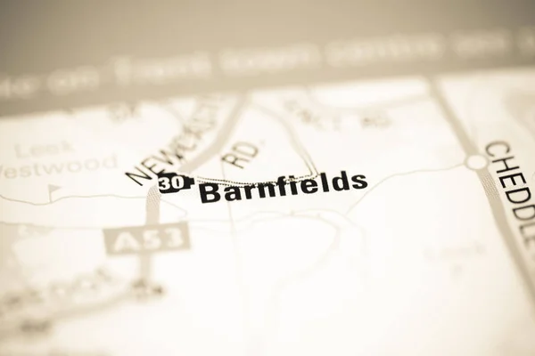 Barnfields Mapa Geográfico Reino Unido — Fotografia de Stock