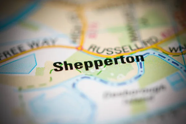 Shepperton Auf Einer Karte Des Vereinigten Königreichs — Stockfoto