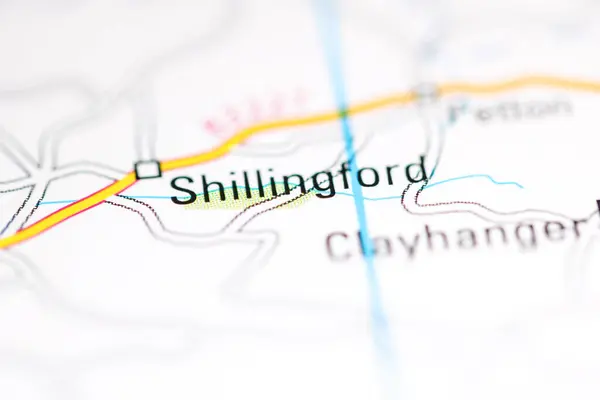 Шиллінгфорд Велика Британія Географічній Карті — стокове фото