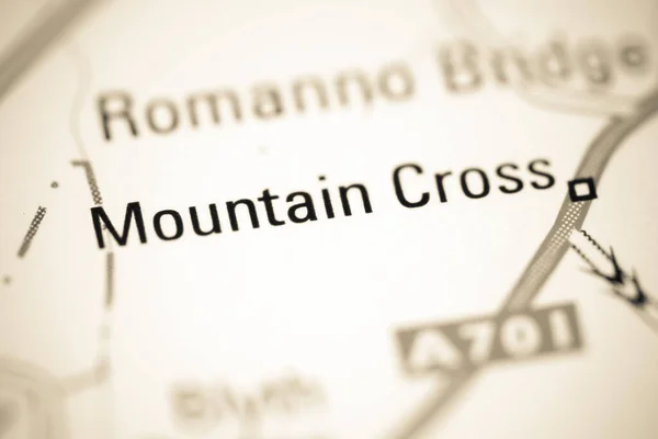 イギリスの地理地図上の山の十字架 — ストック写真