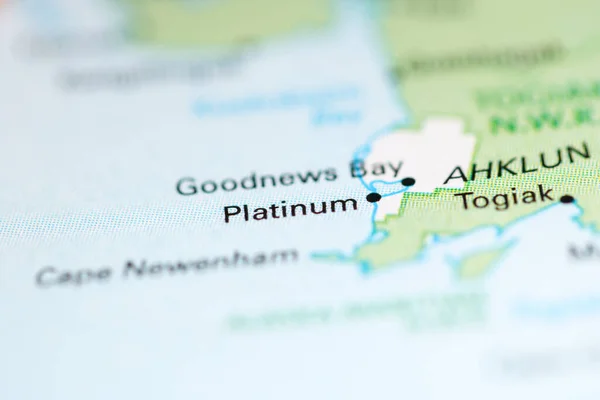 Platina Alasca Eua Sobre Mapa Geografia — Fotografia de Stock