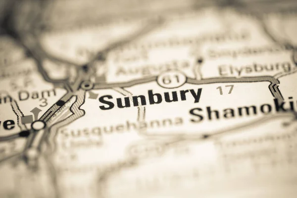 Sunbury Pensilvanya Abd Coğrafya Haritasında — Stok fotoğraf