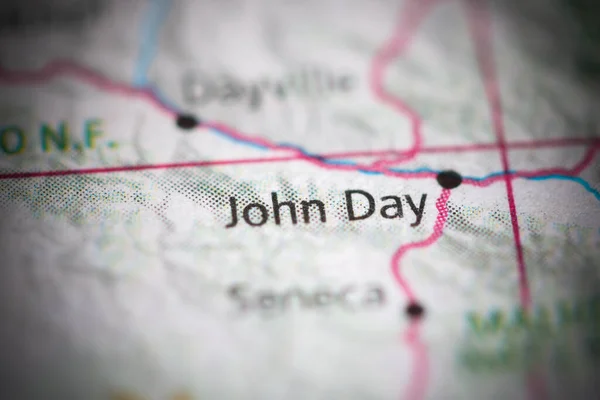 John Day on a geographical map of USA