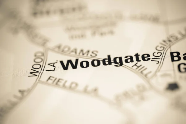Woodgate Sobre Mapa Reino Unido — Fotografia de Stock