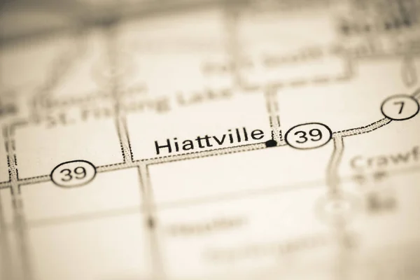 Hiattville Ben Kansas Ben Usa Egy Földrajzi Térképen — Stock Fotó