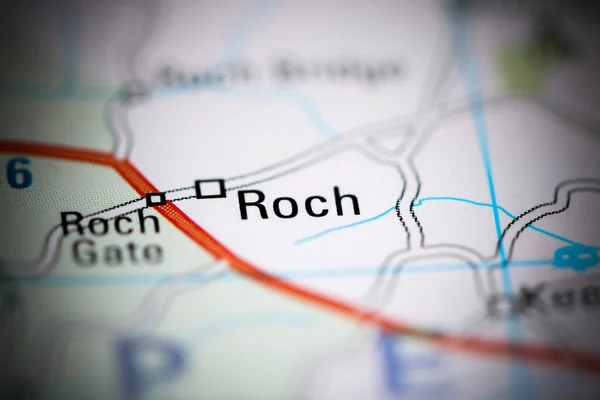 Roch Großbritannien Auf Einer Geografischen Karte — Stockfoto