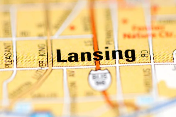Lansing Γεωγραφικό Χάρτη Των Ηπα — Φωτογραφία Αρχείου