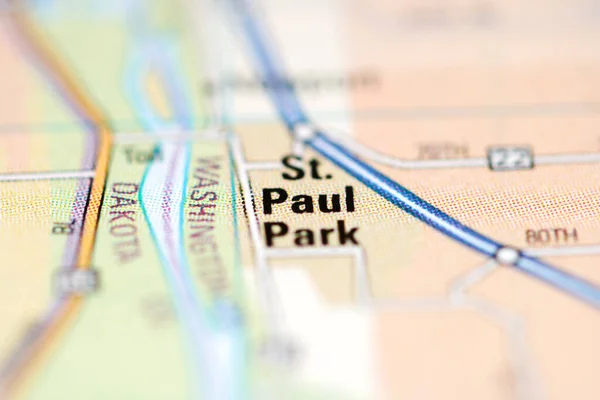 Parc Saint Paul Sur Une Carte Géographique Des États Unis — Photo