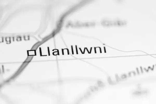 Llanllwni 地理地図上のイギリス — ストック写真