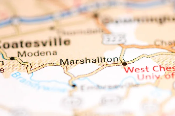 Marshallton Pensilvanya Abd Coğrafya Haritasında — Stok fotoğraf