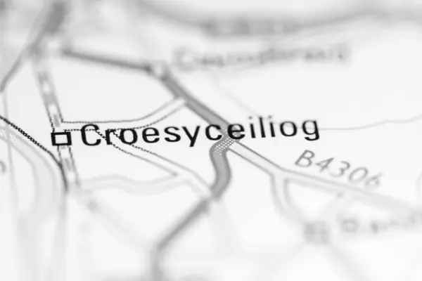 Croesyceiliog Großbritannien Auf Einer Geografischen Karte — Stockfoto