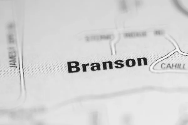 Branson Sobre Mapa Dos Estados Unidos América — Fotografia de Stock