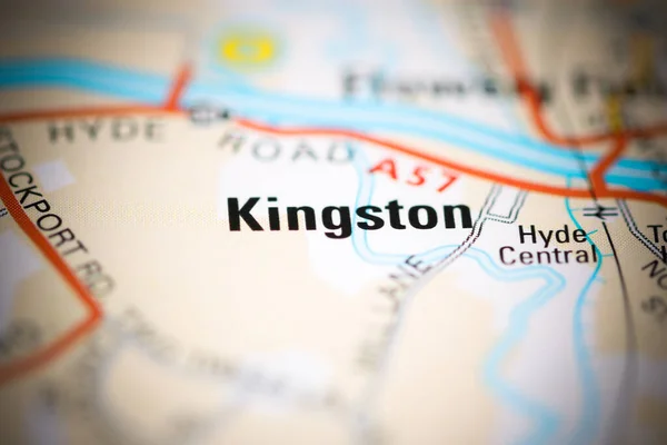 Kingston Mapa Geográfico Reino Unido — Fotografia de Stock