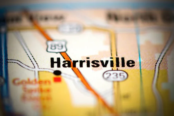 Harrisville Географічній Карті Сша — стокове фото