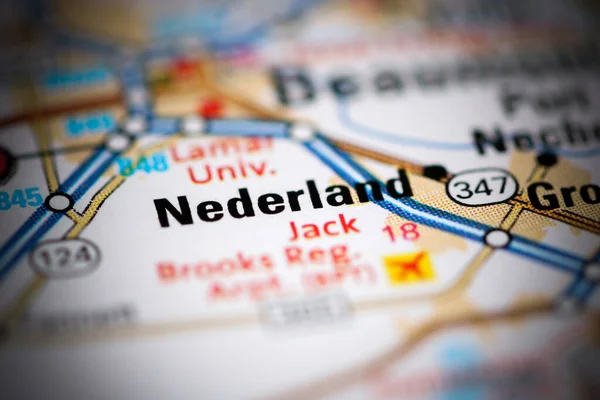 Nederland Texas Usa Auf Einer Geografischen Karte — Stockfoto