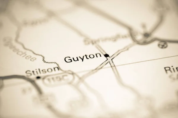 Гайтон Джорджія Сша Географічній Карті — стокове фото
