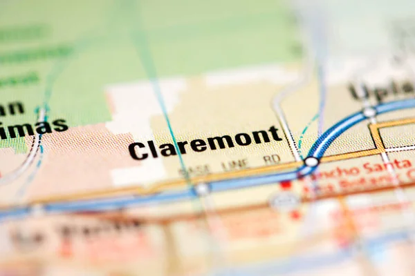 Claremont Kaliforniya Abd Coğrafya Haritasında — Stok fotoğraf