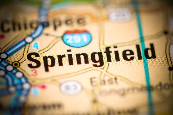 Springfield Massachusetts Usa Mapě Geografie — Stock fotografie